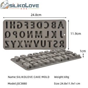 Moldes de Silicona SILIKOLOVE para Decoración de Pasteles de Cumpleaños, Moldes de Letras del Alfabeto de Silicona para Dulces y Chocolate - Product Image 6