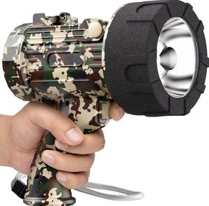 BUYSIGHT <b>Rechargeable</b> LED Spotlight <b>Flashlight</b> 1,000,000 Lumens Handheld Waterproof Hunting Lamp Red Filter (Camouflage Green) - Product Image 1