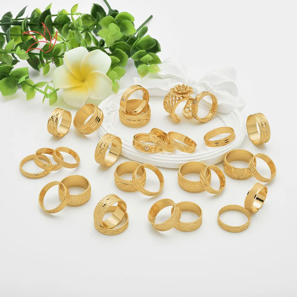 New Design Women Custom Engagement Wedding14K 18K 24K Gold Plated Fashion Jewelry Rings