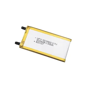 Proveedores de baterías Batería Lipo personalizada UFX 303060 500mAh 3,7 V