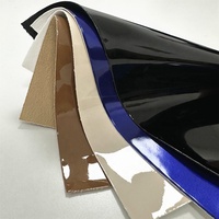 Tissu en cuir PU artificiel brillant effet miroir 0,8 mm avec support en suède imitation, imperméable pour chaussures