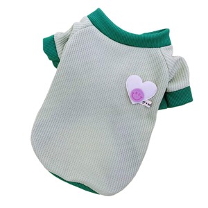 Pull en coton tricoté gaufré pour chien, couleur unie, motif cœur mignon, pour petits chiens, vêtements d'automne - Product Image 5