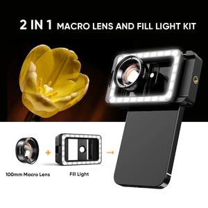 Apexel Hot New 100mm Macro Lens and Clamp-On Light Combo Capture les meilleurs détails Parfait pour les ongles Bijoux Cils - Product Image 4