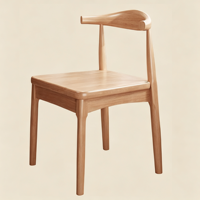 Chaise de salle à manger contemporaine en bois massif avec coussin de siège en cuir - Chaises de salle à manger écologiques et imperméables pour hôtels et restaurants