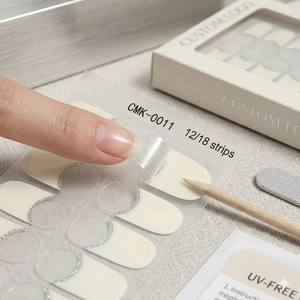 Elegantes Esmaltes de <span class=keywords><strong>Uñas</strong></span> en Gel con Punta Francesa, Sin UV, Minimalistas, Color Blanco Perla con Brillo Plateado, Sin Necesidad de Lámpara, Manicura Instantánea <span class=keywords><strong>para</strong></span> Spas - Product Image 2