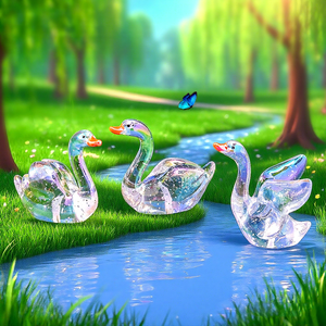 Mini Statuetta di Cigno Elettroplaccata Creativa, Accessori Decorativi Fai-da-Te per Giardino, Mini Ornamenti - Product Image 3