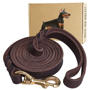 Correa de perro de lujo de alta resistencia, correa de cuero genuino trenzada suave y cómoda para perros pequeños y grandes, entrenamiento de impresión personalizado - Product Image 1