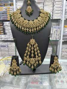 emium Quality Kundan Necklace <b>Set</b> Indian Jewelry Trendy Bridal <b>Sets</b> <b>green</b> Wholesale Fashion Pearl Beaded Wedding <b>Set</b> - Product Image 4