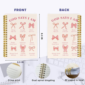 Custom Eco-friendly Complete Cute Wide Ruled 80 <strong>Sheets</strong> Ivory Paper Hard Cover <strong>Spiral</strong> Gift <strong>Notebooks</strong> <strong>with</strong> Gold Coil - Product Image 3