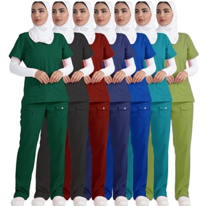 Meikeduo Medical Scrub Set Unisex Woven Moisture Wicking Split Uniform For Hospitals And Nursing Care - Product Image 1