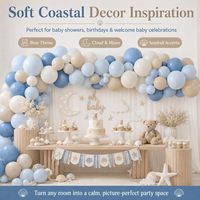 Fabricant de ballons en gros – Ballons en latex bleu poussière et blanc de 12 pouces pour hélium, décoration de fête costière, anniversaire, baby shower, mariage
