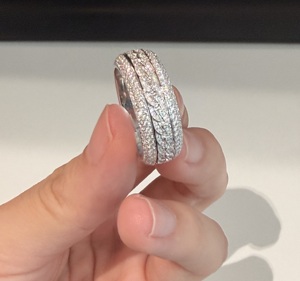 Anello da <span class=keywords><strong>Uomo</strong></span> in Moissanite VVS da 1.2 e 0.8mm con Pavé Ghiacciato, Stile Hip-Hop, Gioielli all'Ingrosso, Anello <span class=keywords><strong>di</strong></span> <span class=keywords><strong>Fidanzamento</strong></span> e Eternità da <span class=keywords><strong>Uomo</strong></span> - Product Image 1