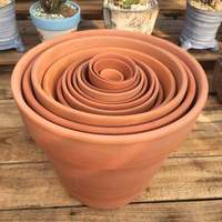 Vente en gros LOGO personnalisé Pots en terre cuite en argile rouge pour plantes Pot de fleur en céramique avec trou de drainage
