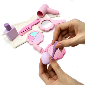 12PC Ensemble de jouets de maquillage en silicone Faire semblant de jouets de salon de beauté Kit de maquillage pour tout-petits pour filles - Product Image 3