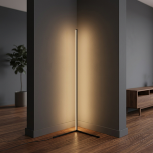 Modern <b>Corner</b> Floor Lamp <b>LED</b> Ambient <b>Light</b> Black Round Shade App and Remote Control Dimmable for Living Room - Product Image 4