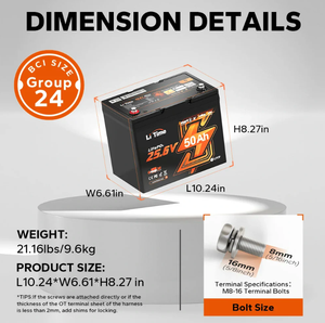 Заводская поставка, оптовая продажа, 24 В, 50 А/В, ТМ, Bluetooth <span class=keywords><strong>LiFePO4</strong></span>, литий-ионный аккумулятор для использования на морском и троллинговом двигателе - Product Image 2