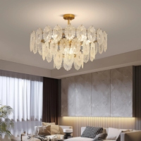 JYLIGHTING Moderne Schmiedeeisen-Ovale Glas-Pendelleuchte, Elegante Muschelförmige Filigran-Medaillon Deckenlampe für Esszimmer