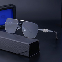 DOISYER créateur de mode célèbre marque diamant coupe surdimensionné carré grand demi-cadre UV400 nuances lunettes de soleil lunettes de soleil pour hommes