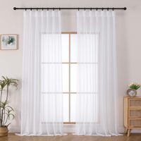 Rideaux Voilages Blancs en Polyester Prêts à Poser, Plissés à la Main, pour Salon - Vente en Gros Personnalisée