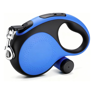 Laisse de chien réglable en nylon et fourrure solide pour l'extérieur, 5 m, durable, rétractable automatiquement, à libération rapide pour les petites races - Product Image 1