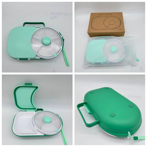 Lonchera de Plástico Estilo Bento con Contenedor Dividido para Refrigerios con 6 Compartimentos, Incluye Bandeja para Sándwiches y Frutas - Product Image 4