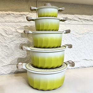 Ensemble de casseroles en aluminium antiadhésif de qualité supérieure, 10 pièces, 16-32 cm, avec couvercle en verre, ensemble de casseroles universel, vente en gros - Product Image 1