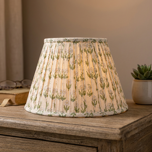 Abat-jour en lin de qualité supérieure à imprimé floral |   Abat-jour en tissu plissé fait main |   Abat-jour pour lampe de table, de sol et suspendue, motif botanique - Product Image 5