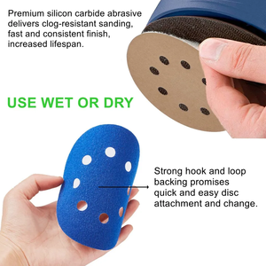 Set 40 buah-set 2000 buah-carton cakram pengamplasan 5 inci basah kering dengan 8 lubang kait <span class=keywords><strong>Loop</strong></span> 3000 4000 5000 7000 10000 alat Grit abrasif - Product Image 2