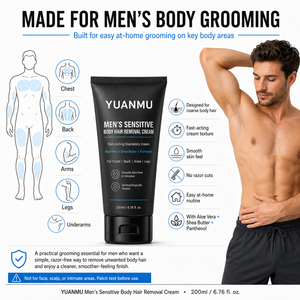 <span class=keywords><strong>Crema</strong></span> <span class=keywords><strong>Depilatoria</strong></span> Permanente de Marca Privada con Aloe Vera y Manteca de Karité, 5 Minutos, para Piel Sensible, Depilación Corporal para Hombres, Pecho y Espalda - Product Image 5