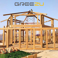 Eco-construcción de techo de viga de bambú materilla Pegamento laminado vigas de bambú Exterior de viga larga de Bambo para proyectos de construcción desmontable