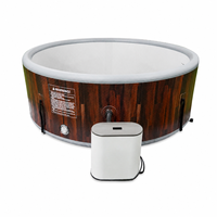 Holzmaserung Aufblasbarer SPA-Whirlpool mit Massagesystem Tragbarer Outdoor-Jacuzzi-Pool