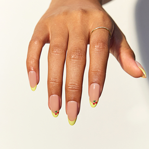 Polvo francés <span class=keywords><strong>amarillo</strong></span> 3D cereza patrón almendra acrílico puntas <span class=keywords><strong>de</strong></span> <span class=keywords><strong>uñas</strong></span> 30 piezas Prensa en <span class=keywords><strong>uñas</strong></span> estilo fresco <span class=keywords><strong>uñas</strong></span> artificiales - Product Image 2