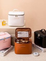 Organisateur de cosmétiques de voyage portable grande capacité, étanche, avec double fermeture éclair, pour femmes, logo personnalisé