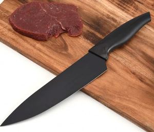 Couteaux de cuisine à marque privée, antiadhésifs, noirs, ensemble de 5 couteaux de cuisine en acier inoxydable avec éplucheur en céramique - Product Image 4