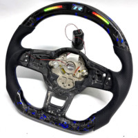 Volant en fibre de carbone forgée / Volkswagen MK7 GTI LED pour Golf 6 7 7.5 R R-Line CC Polo Passat B8 Accessoires de voiture
