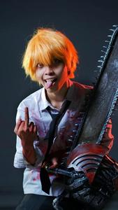 Ainizi 30Cm Ngắn Tổng Hợp Chịu Nhiệt Màu Vàng Nhân Vật Của Denji Cosplay Tóc Giả Từ Chainsaw Man - Product Image 2