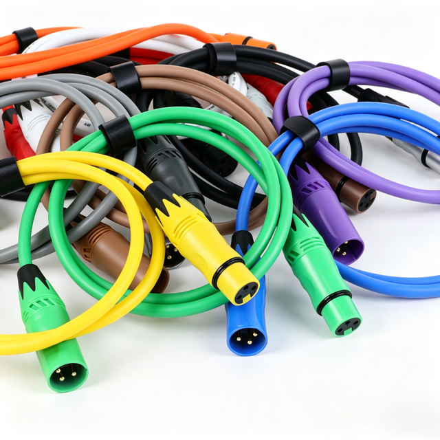 3 Pin XLR Male to Female Balanced Microphone Cable Multi Color OFC Copper Low Noise DMX Audio Cable for Stage Studio
