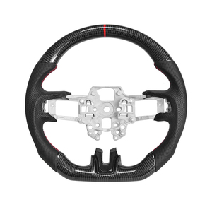 Volante de fibra de carbono en forma de D, parte inferior plana con cuero perforado para <span class=keywords><strong>Mustang</strong></span> EcoBoost/GT/<span class=keywords><strong>Shelby</strong></span> GT350/<span class=keywords><strong>GT350R</strong></span> 2018-2023 - Product Image 1