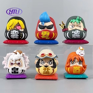 6 figurines d'anime <span class=keywords><strong>manga</strong></span> japonaises, Bodhidharma, Dragon Egg, Goku Balls, Zoro, Sanji, figurines en PVC d'anime japonais, boîte aveugle - Product Image 1