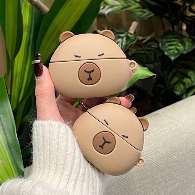 Cartoon 3D Capybara Silicone Earphone Case for Apple AirPods 4 Pro 2 3 Rubber Headphones Cover cute ins Shockproof Anime Cases