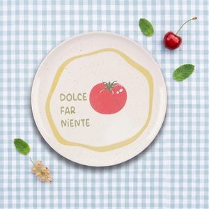 Juego de 4 Platos de Cerámica Italianos Dolce Vita, con Lindos Diseños de Comida y Frases, Opción en Melamina, Ideales para Picnic - Product Image 5