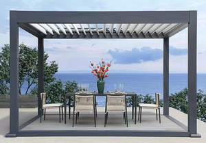 <span class=keywords><strong>Pergola</strong></span> à profil en aluminium, bon <span class=keywords><strong>prix</strong></span>, nouvelle ouverture en métal et persienne <span class=keywords><strong>fermée</strong></span>, auvent confortable avec différentes tailles - Product Image 3