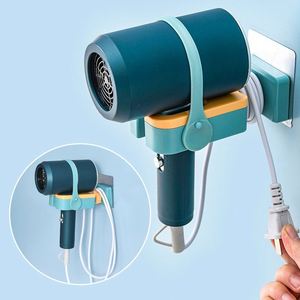 <span class=keywords><strong>HelloWorld</strong></span> support de sèche-cheveux support salle de bain organisateur mural support de rangement étagère cintre mains libres poinçon étagères crochet - Product Image 1