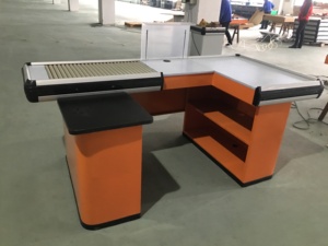 รูปลักษณ์ที่ทันสมัยสแตนเลสร้านขายของชําโต๊ะแคชเชียร์ซูเปอร์มาร์เก็ตเคาน์เตอร์ชําระเงิน - Product Image 5