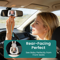 Miroir de voiture personnalisé à cadre souple pour bébé, orienté vers l'arrière, grand angle, pour siège arrière, fixation sur appuie-tête