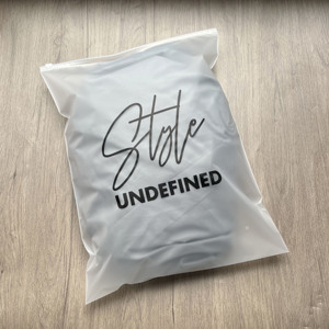 Custom Matte Frosted <b>Zip</b> <b>Bags</b> Gold Printing Logo Clear Zipper Pouches For Clothing Cosmetic Packaging - Product Image 5