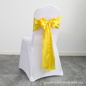 Penutup Kursi Hotel untuk Pesta Pernikahan, Hiasan Bunga, Pita, Satin Sash, Anti Debu, Dapat Dicuci dengan Tangan - Product Image 6