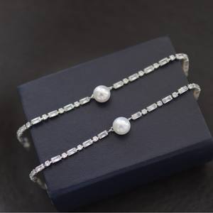 Zhuji 14k Gold Inlaid Zircon <b>Freshwater</b> <b>Pearl</b> <b>Bracelet</b> High Brightness Full <b>Pearls</b> Adjustable 9-9.5mm Fine Charm <b>Bracelet</b> - Product Image 3