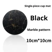 Sous-verre en cuir véritable personnalisable avec LOGO, fait main, bords huilés, en PU, isolant thermique, Tenghui-Cup Mat 01