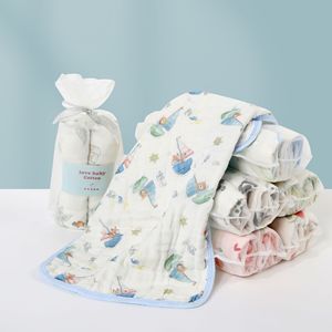 Offre Spéciale : Lot de <span class=keywords><strong>2</strong></span> Serviettes Bébé en Gaze 6 Couches, Pur Coton, Douces, à Rayures Imprimées, avec Sac en Filet - Product Image 4